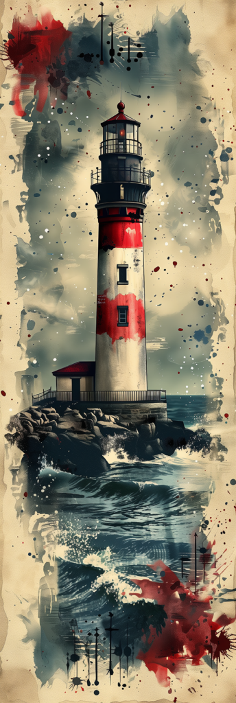 Lighthouse on stormy seal